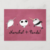Narwhal plus Panda! Briefkaart (Voorkant)