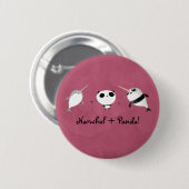 Narwhal plus Panda! Ronde Button 5,7 Cm (Voorkant /achterkant)