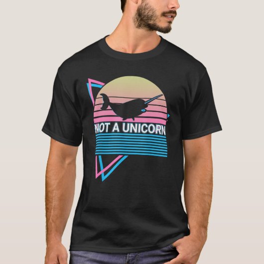 Narwhal Retro Not A Unicorn T-shirt (Voorkant)