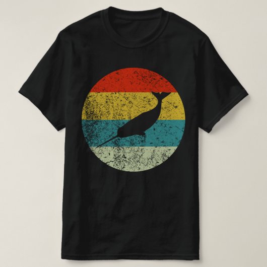 narwhal retro silhouette 70s t-shirt (Design voorkant)