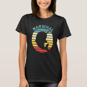 Narwhal Retro Sunset Unicorn van het Zee Narwhal T-shirt