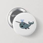 Narwhal. Ronde Button 5,7 Cm (Voorkant /achterkant)