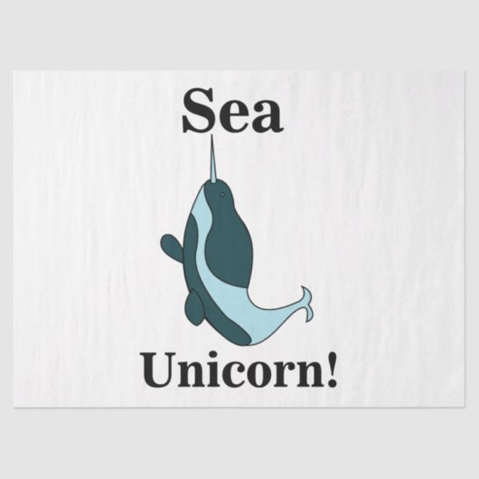 Narwhal Sea Unicorn Funny Tissuepapier (Voorkant)