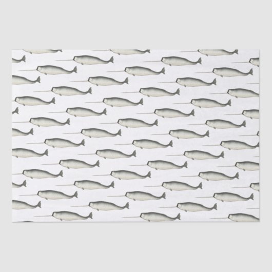  Narwhal-tekening #3 Tissuepapier (Voorkant)
