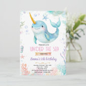 Narwhal theme party invitation (Debout devant)