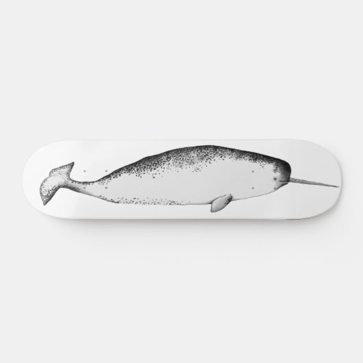 Narwhal Unicorn Magical Illustration Whale Art Skateboard (Horizontaal)