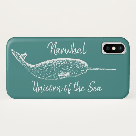 Narwhal Unicorn van het Zee Case-Mate iPhone Case (Achterkant (horizontaal))