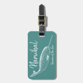 Narwhal Unicorn van het Zee | Gepersonaliseerd Bagagelabel (Voorkant verticaal)