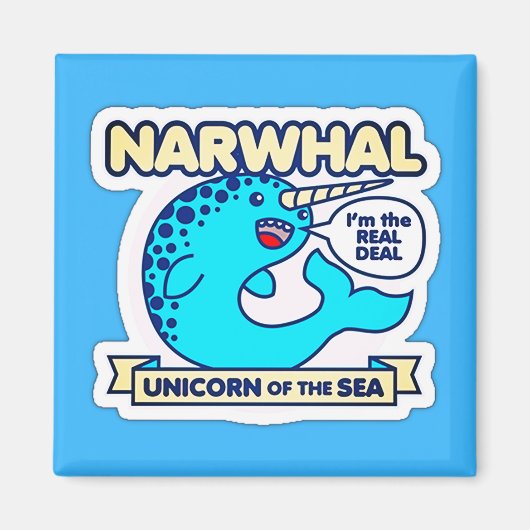 Narwhal Unicorn van het Zee Magneet (Voorkant)