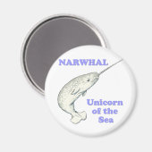 Narwhal unicorn van het zee magneet (Voorkant / Achterkant)