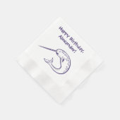 Narwhal Verjaardagsfeest Custom Paper servetten (Hoek)