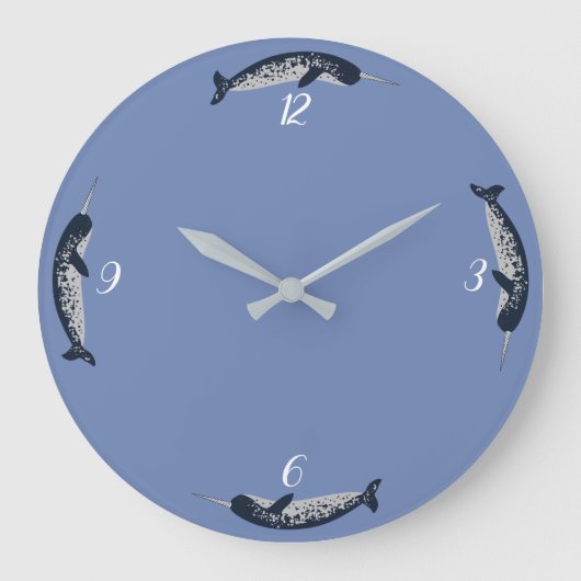 Narwhal Wall Clock Grote Klok (Voorkant)