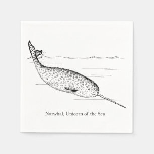 Narwhal Whale Unicorn van het Zee Servet
