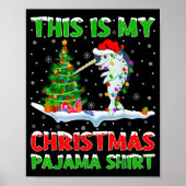 Narwhal Xmas Tree Lights This Is My Christmas Paja Poster (Voorkant)