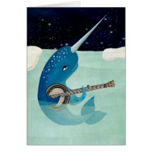 Narwhal's Aquarelle - Narwhal Plays Banjo Card