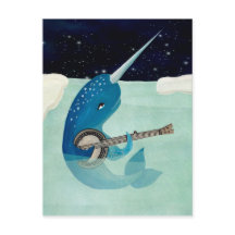 Narwhal's Aquarelle - Narwhal Plays Banjo Card