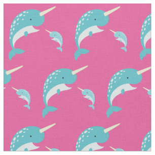 Narwhals Cute Cartoon Kinder roze meisjes Stof