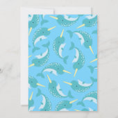 Narwhals Océan 1er anniversaire Invitations (Dos)