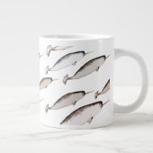 Narwhals Swim - Narwhal Pattern Extra Grote Beker (Rechts)