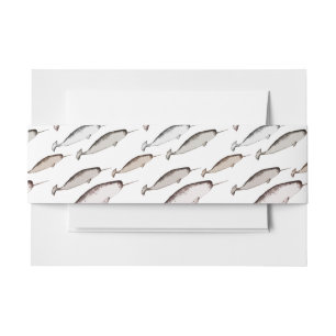 Narwhals Swim - Narwhal Pattern Uitnodigingen Wikkel