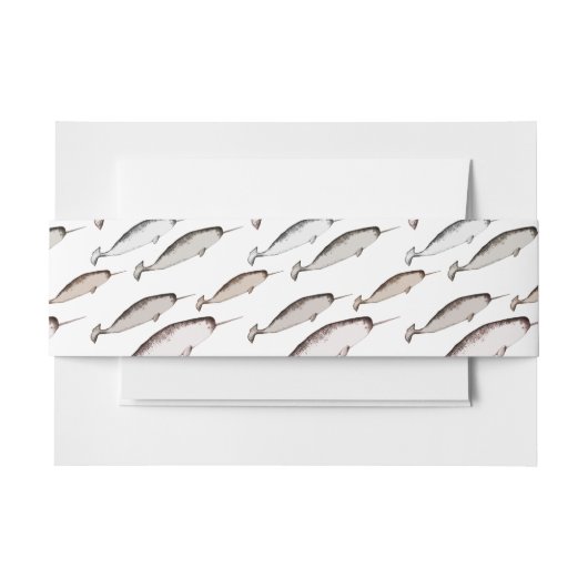 Narwhals Swim - Narwhal Pattern Uitnodigingen Wikkel (Voorkant Voorbeeld)