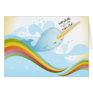 Narwhals Swim op Rainbows Card