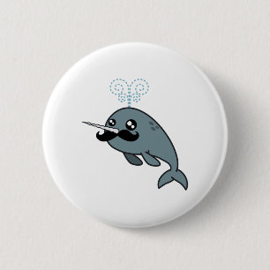 Narwhalstache Ronde Button 5,7 Cm