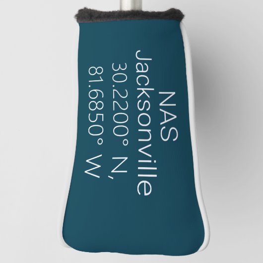 NAS Jacksonville Latitude Longitude Golfheadcover (Draai 90)