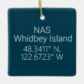NAS Whidbey Island Breedtegraad Lengtegraad  Keramisch Ornament (Voorkant)