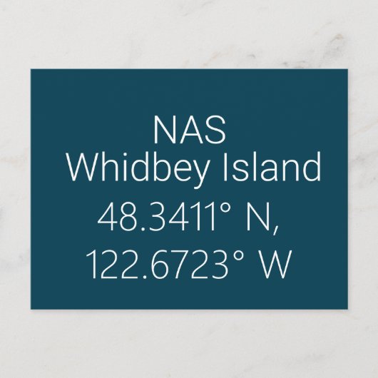 NAS Whidbey Island Latitude Longitude Briefkaart (Voorkant)