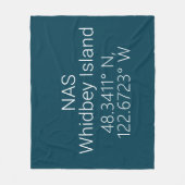NAS Whidbey Island Latitude Longitude Fleece Deken (Voorkant)