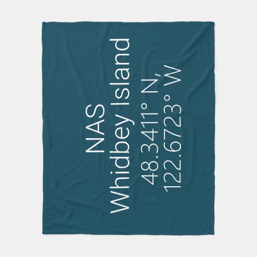 NAS Whidbey Island Latitude Longitude Fleece Deken (Voorkant)