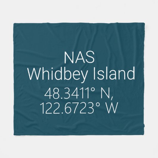 NAS Whidbey Island Latitude Longitude Fleece Deken (Voorkant (Horizontaal))
