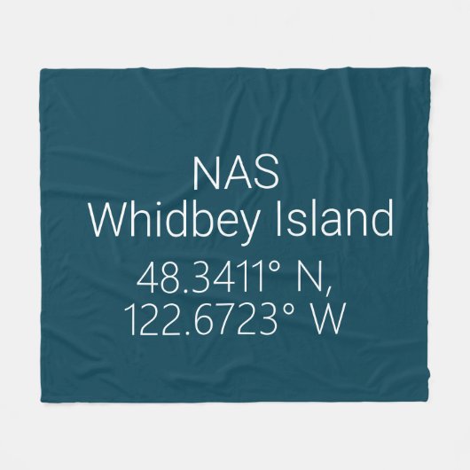NAS Whidbey Island Latitude Longitude Fleece Deken (Voorkant (Horizontaal))