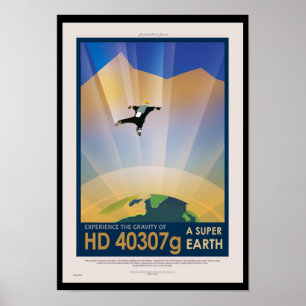 NASA Affiche de voyage futuriste Sci-Fi - Super Te