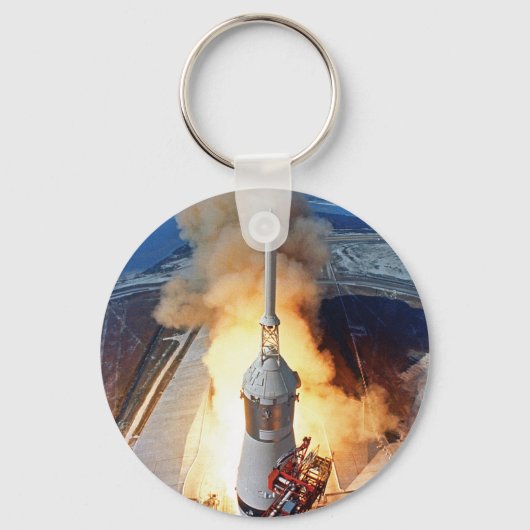 NASA Apollo 11 Maanlanding Raketlancering Sleutelhanger (Voorkant)
