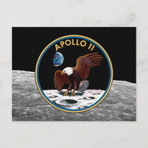 NASA Apollo 11 Moon Landing Lunar Patch Insignia Briefkaart