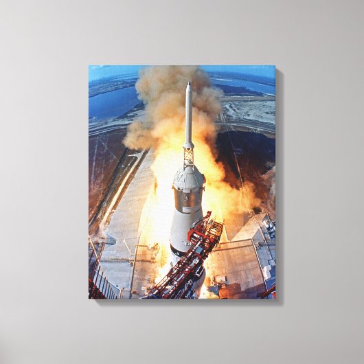 NASA Apollo 11 Moon Landing Rocket Launch Canvas Afdruk (Voorkant)
