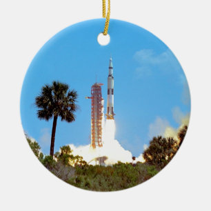 NASA Apollo 16 Saturn V-raketlancering Keramisch Ornament