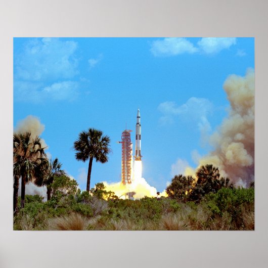 NASA Apollo 16 Saturn V-raketlancering Poster (Voorkant)