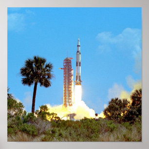 NASA Apollo 16 Saturn V-raketlancering Poster