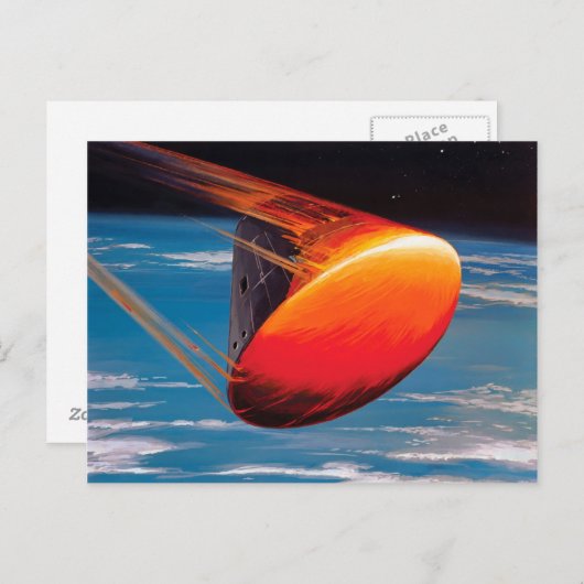NASA Apollo Command Module Space Capsule Artwork Briefkaart (Voorkant / Achterkant)
