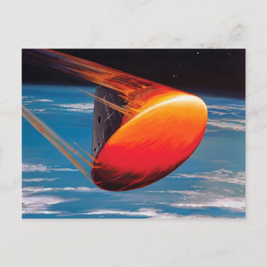 NASA Apollo Command Module Space Capsule Artwork Briefkaart (Voorkant)