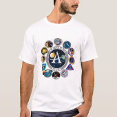 NASA Apollo Program Missions Patch Badge T-shirt (Voorkant)