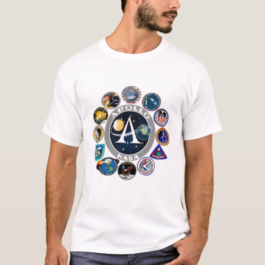 NASA Apollo Program Missions Patch Badge T-shirt (Voorkant)