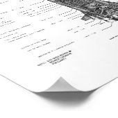 NASA Apollo Saturn V Rocket Blueprint (white) Poster (Hoek)