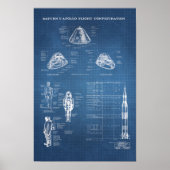 NASA Apollo Saturn V Spacecraft Command Module Poster (Voorkant)