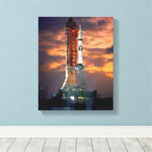NASA Apollo Soyuz Start Sunrise Launchpad Canvas Afdruk (Insitu (Houten vloer))