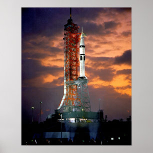 NASA Apollo Soyuz Start Sunrise Launchpad Poster