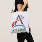 NASA Artemis Logo Rocket White Draagtas (Dichtbij)
